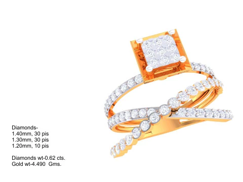 Printable 3D jewelry model of Lady diamond ring 3D Model