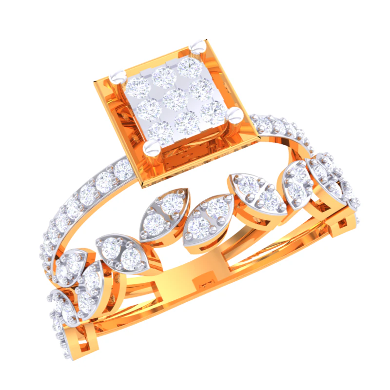 3D-модель ювелирного кольца Lady с бриллиантом для печати 3D Модель .c4d .max .obj .3ds .fbx .stl .blend 