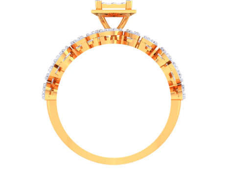 3D-модель ювелирного кольца Lady с бриллиантом для печати 3D Модель