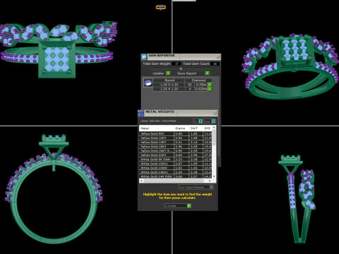 3D-модель ювелирного кольца Lady с бриллиантом для печати 3D Модель