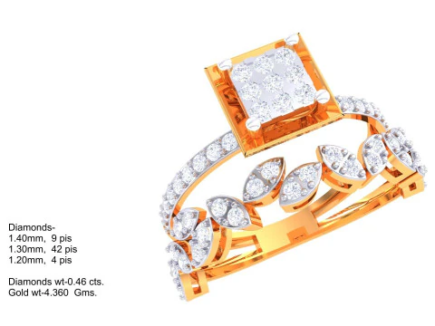 3D-модель ювелирного кольца Lady с бриллиантом для печати 3D Модель