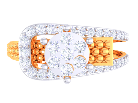 Printable 3D jewelry model of Lady diamond ring Modèle 3D