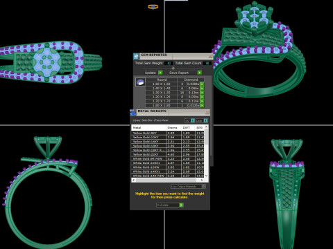 Printable 3D jewelry model of Lady diamond ring Modèle 3D