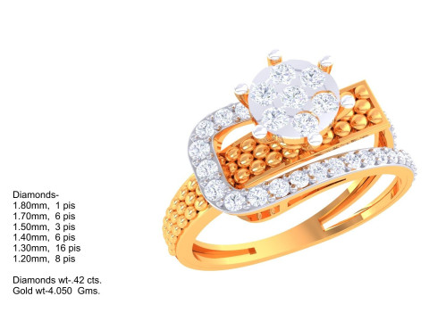 Printable 3D jewelry model of Lady diamond ring Modèle 3D