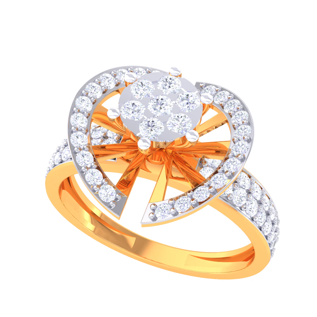 Printable 3D jewelry model of Lady diamond ring 3D Model .c4d .max .obj .3ds .fbx .stl .blend 