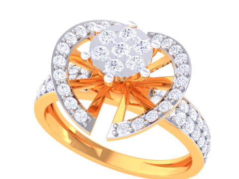 Printable 3D jewelry model of Lady diamond ring 3D Model