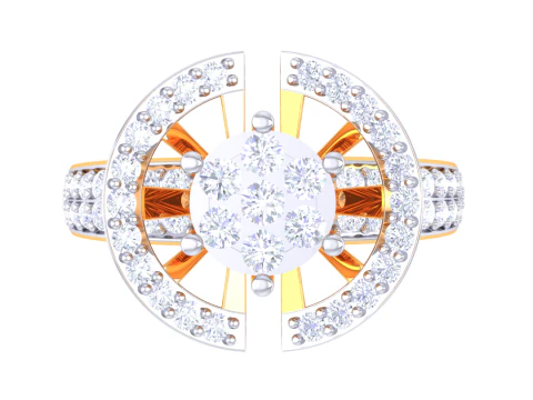 Printable 3D jewelry model of Lady diamond ring 3D Model
