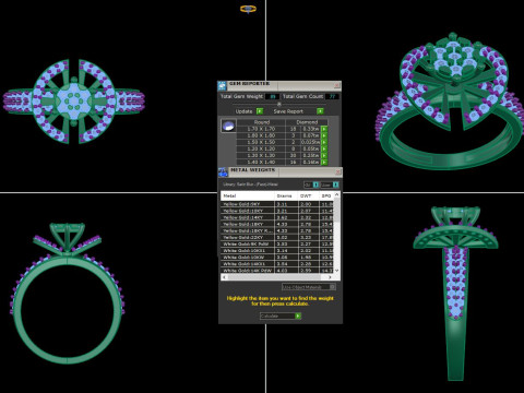 Printable 3D jewelry model of Lady diamond ring 3D Модель