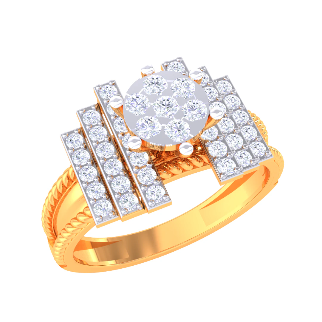 Printable 3D jewelry model of Lady diamond ring 3D Model .c4d .max .obj .3ds .fbx .stl .blend 