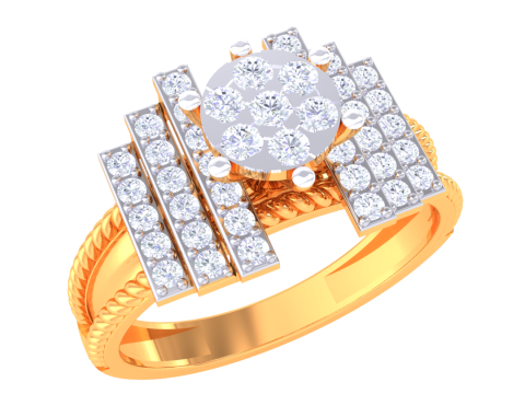 Printable 3D jewelry model of Lady diamond ring Modèle 3D