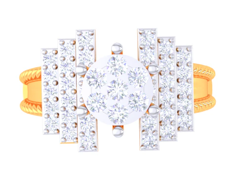 Printable 3D jewelry model of Lady diamond ring 3D Model