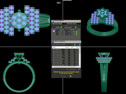 Printable 3D jewelry model of Lady diamond ring 3D Model