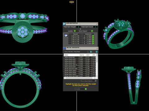 Printable 3D jewelry model of Lady diamond ring Model 3D