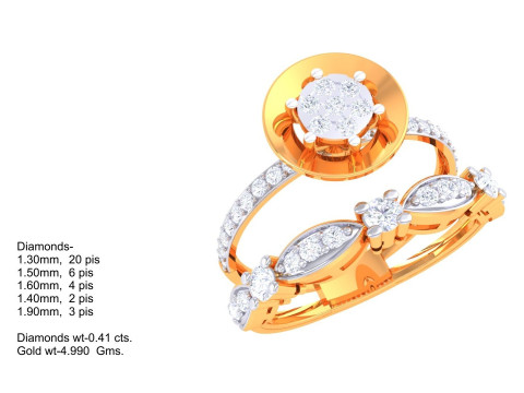 Printable 3D jewelry model of Lady diamond ring Model 3D