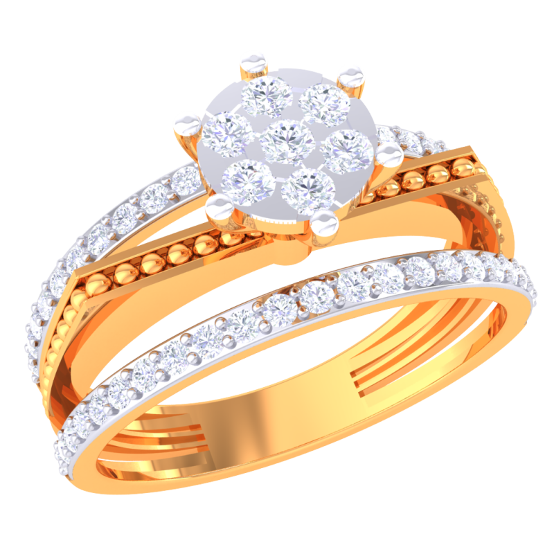 Printable 3D jewelry model of Lady diamond ring Model 3D .c4d .max .obj .3ds .fbx .stl .blend