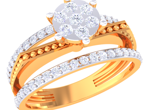 Printable 3D jewelry model of Lady diamond ring Modèle 3D