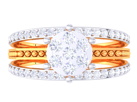 Printable 3D jewelry model of Lady diamond ring Model 3D