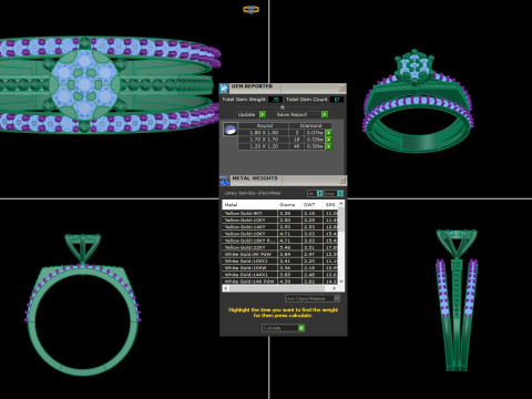 Printable 3D jewelry model of Lady diamond ring Model 3D