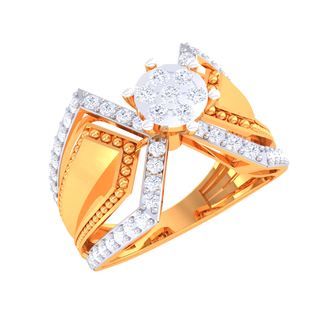 Printable 3D jewelry model of Lady diamond ring 3D Model .c4d .max .obj .3ds .fbx .stl .blend 