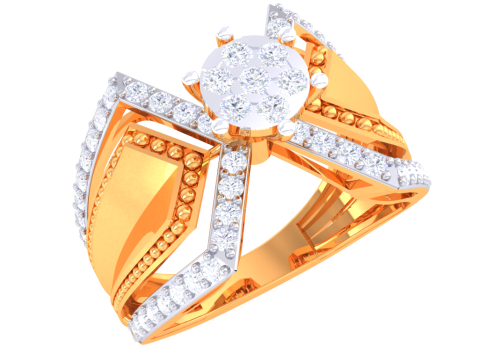 Printable 3D jewelry model of Lady diamond ring Model 3D