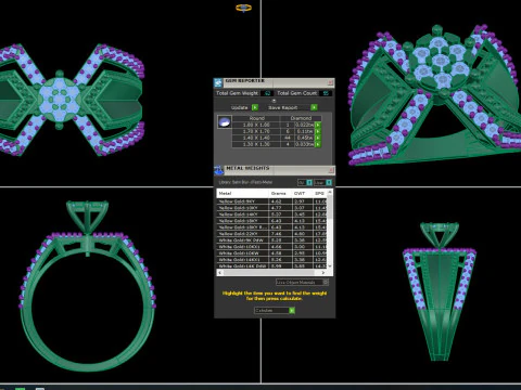 Printable 3D jewelry model of Lady diamond ring 3D Model