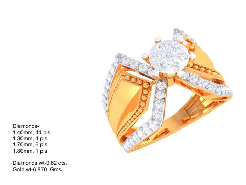 Printable 3D jewelry model of Lady diamond ring 3D Model