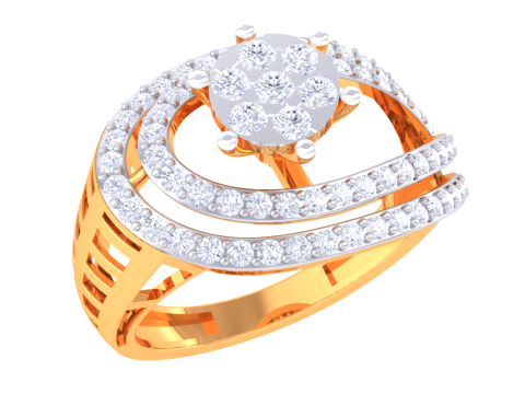 Printable 3D jewelry model of Lady diamond ring 3D 模型
