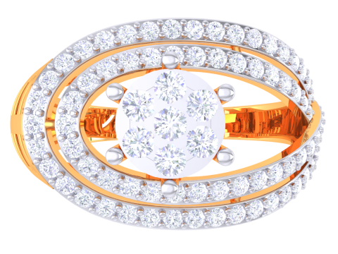 Printable 3D jewelry model of Lady diamond ring Modello 3D
