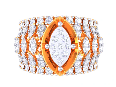 Printable 3D jewelry model of Lady diamond ring 3D Model