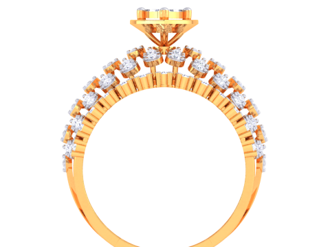 Printable 3D jewelry model of Lady diamond ring 3D मॉडल