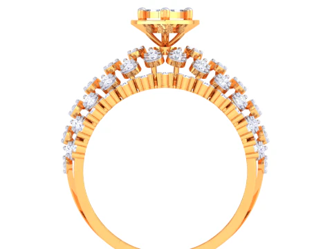 Printable 3D jewelry model of Lady diamond ring 3D Model