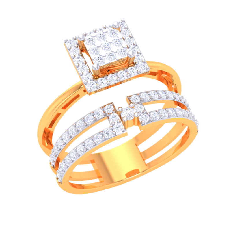 Printable 3D jewelry model of Lady diamond ring 3D Модель .c4d .max .obj .3ds .fbx .stl .blend