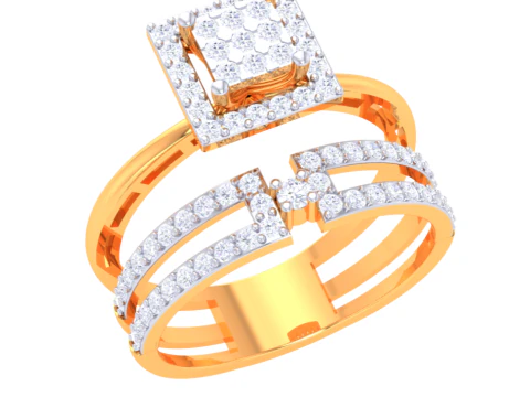 3D-модель ювелирного кольца Lady с бриллиантом для печати 3D Модель