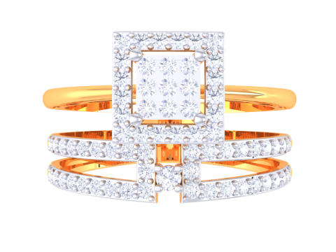 Printable 3D jewelry model of Lady diamond ring 3D Модель