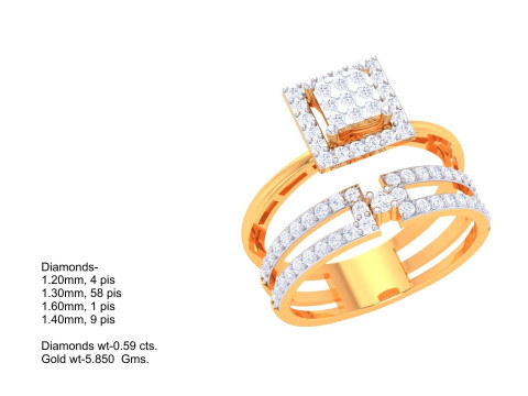 Printable 3D jewelry model of Lady diamond ring 3D Модель