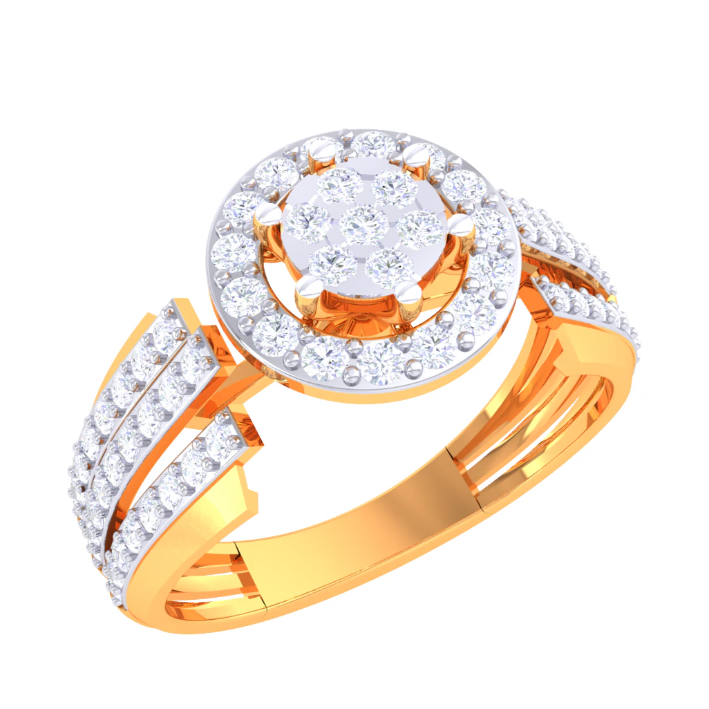 Printable 3D jewelry model of Lady diamond ring 3D Model .c4d .max .obj .3ds .fbx .stl .blend