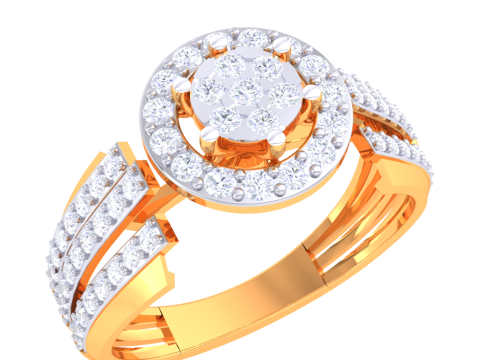 Printable 3D jewelry model of Lady diamond ring Modello 3D