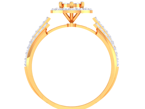 Printable 3D jewelry model of Lady diamond ring 3D Model