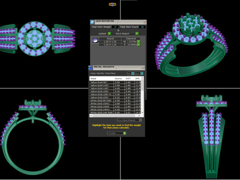 Printable 3D jewelry model of Lady diamond ring 3D Model