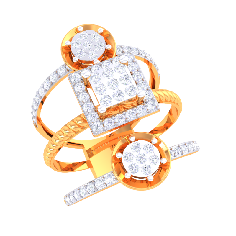 Printable 3D jewelry model of Lady diamond ring Modello 3D .c4d .max .obj .3ds .fbx .stl .blend 