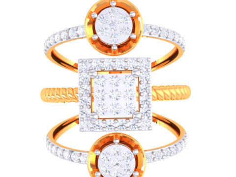 Printable 3D jewelry model of Lady diamond ring Modello 3D