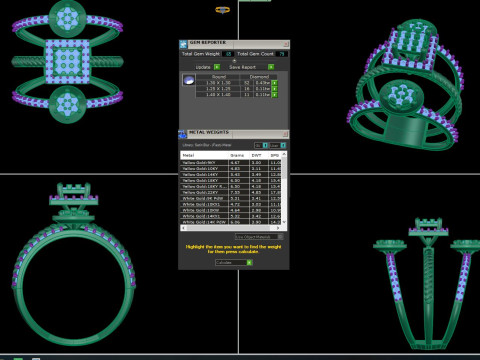 Printable 3D jewelry model of Lady diamond ring Modello 3D