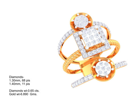 Printable 3D jewelry model of Lady diamond ring Modello 3D