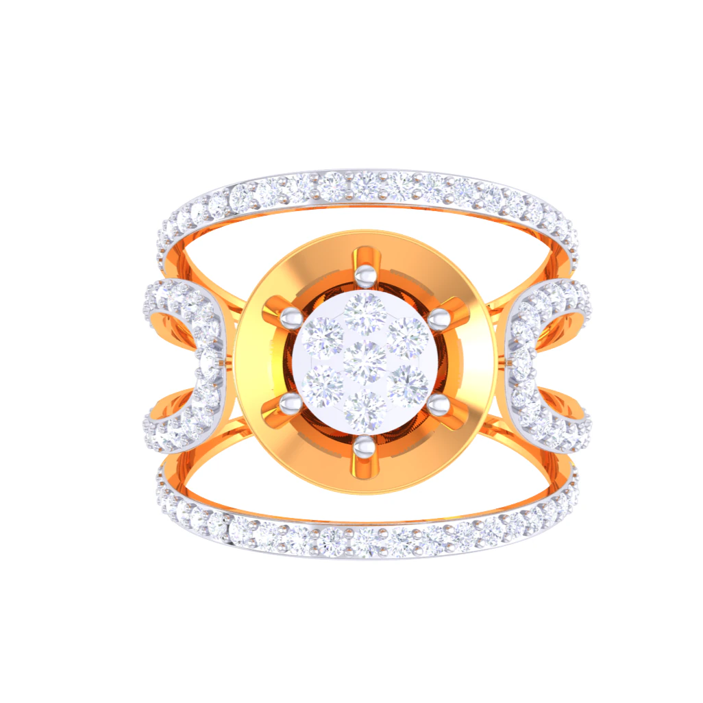Printable 3D jewelry model of Lady diamond ring 3D Model .c4d .max .obj .3ds .fbx .stl .blend