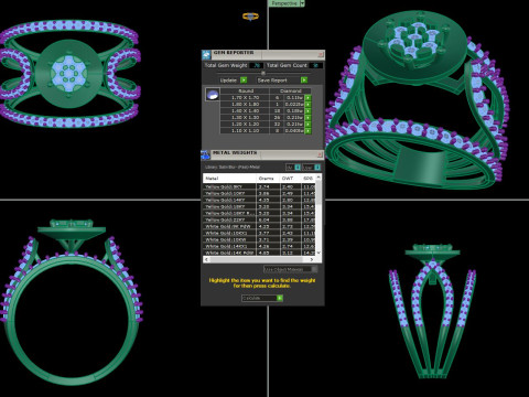 Printable 3D jewelry model of Lady diamond ring Modelo 3D