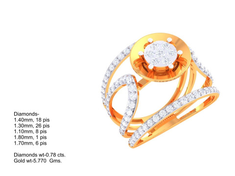 Printable 3D jewelry model of Lady diamond ring Modelo 3D