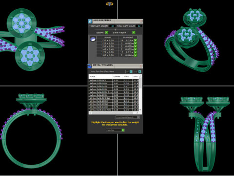 Printable 3D jewelry model of Lady diamond ring 3Dモデル