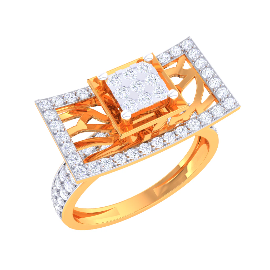 Printable 3D jewelry model of Lady diamond ring 3D Model .c4d .max .obj .3ds .fbx .stl .blend