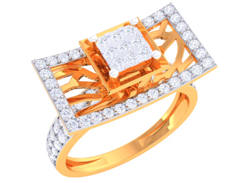 Bayan pırlanta y&uuml;z&uuml;ğ&uuml;n yazdırılabilir 3D takı modeli 3D Model