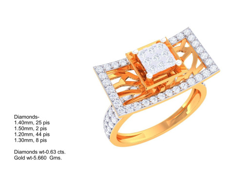 Printable 3D jewelry model of Lady diamond ring 3D 模型